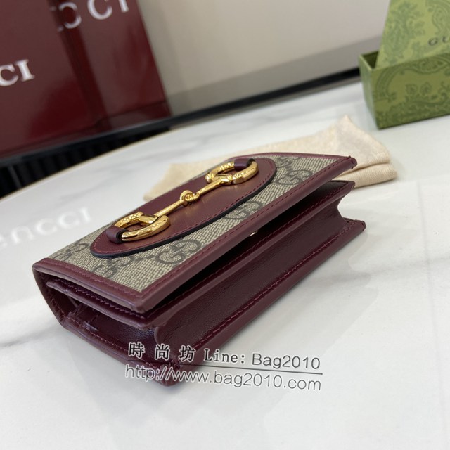 Gucci專櫃古馳最新款Horsebit 1955系列卡包零錢包卡夾 jh2190型號：621887